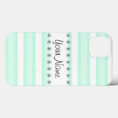 Aqua Stripe 'Nom' iPad Mini coque (Verso (horizontal))