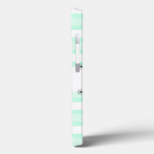 Aqua Stripe 'Nom' iPad Mini coque (Verso / Gauche)