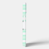 Aqua Stripe 'Nom' iPad Mini coque (Verso / Droite)