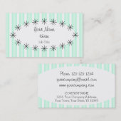 Aqua Stripe ovaal visitekaartje (Voorkant / Achterkant)