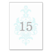 Aqua Subtle Damask Table Kaart (Achterkant)