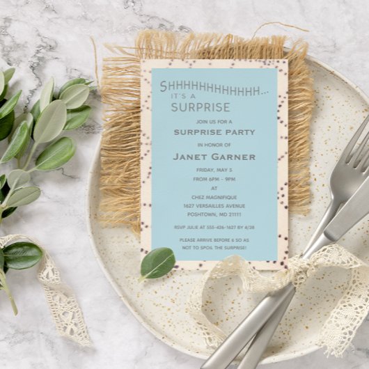 Aqua Surprise Verjaardag Custom Age Uitnodiging