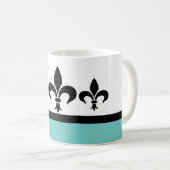Aqua Swanky Fleur De Lis Mug (Devant droit)