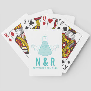 Aqua Sweet Chemistry Trouwkaarten Pokerkaarten