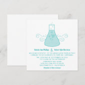 Aqua Sweet Chemistry Wedding Invite Kaart (Voorkant / Achterkant)