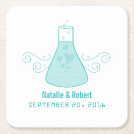 Aqua Sweet Chemistry Wedding Paper Onderzetters
