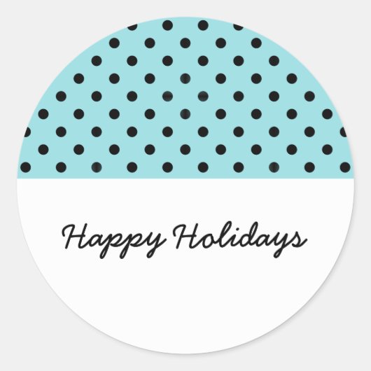 Aqua Sweet Polka Dot Holiday Stickers (Voorkant)