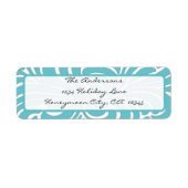 Aqua Swirl-adres Etiket (Voorkant)