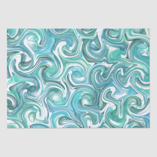 Aqua Swirl-weefselpapier Tissuepapier (Voorkant)