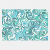 Aqua Swirl Wrapping Paper (Voorkant 3)