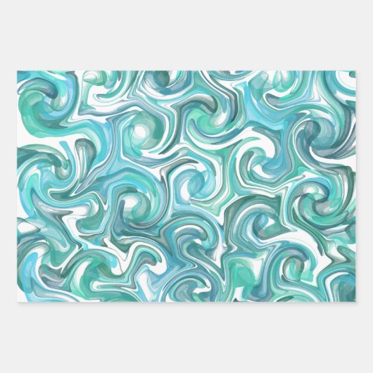 Aqua Swirl Wrapping Paper (Voorkant)