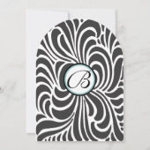 Aqua Swirls Wedding Invitation Kaart (Achterkant)