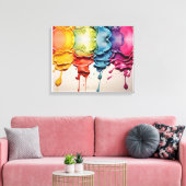 Aqua Symphony: Etherische Waterverf schilderen Canvas Afdruk (Insitu (Woonkamer))