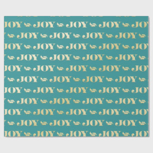 Aqua & Teal Kerstcadeaupapier met Gouden Accenten Cadeaupapier