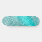 Aqua Teal Ocean Glitter #1 Skateboard (Horizontaal)