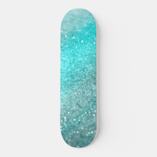 Aqua Teal Ocean Glitter #1 Skateboard (Voorkant)