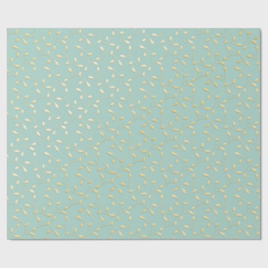 Aqua & Teal Xmas Wrapping Paper with Gold Accents Cadeaupapier (Vlak)