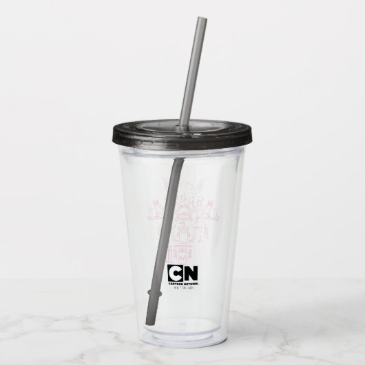 Aqua Teen Hunger Force Hieroglyphics Acryl Drinkbeker (Achterkant)