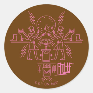 Aqua Teen Hunger Force Hieroglyphics Ronde Sticker