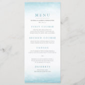 Aqua Tides | Menu Mariage aquarelle (Devant)