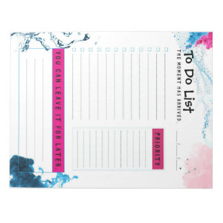 Aqua To Do Lijst Planner Azure en Pink Smoke Notitieblok
