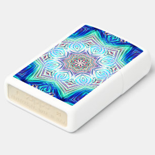 Aqua to royal blue kaleidoscoop met acht punten st