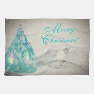 Aqua Tones Kerst Keukenhanddoek