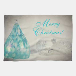 Aqua Tones Kerst Keukenhanddoek