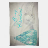 Aqua Tones Noël Serviette de cuisine (Vertical)