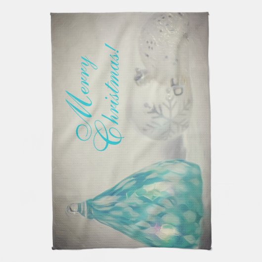 Aqua Tones Noël Serviette de cuisine (Vertical)