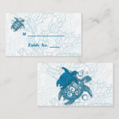 Aqua tortue Love Mariage Cartes de Place (Devant / Derrière)