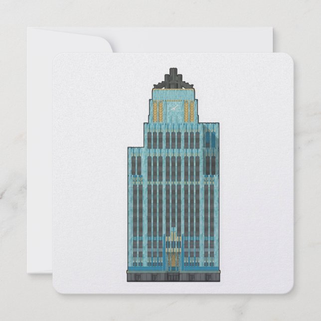 Aqua Tower: Art Deco Elegance Sticker (Voorkant)