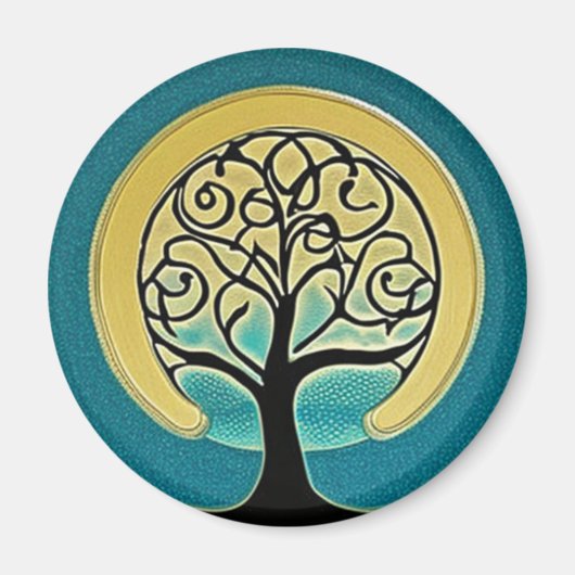 Aqua Tree of Life Magnet Magneet (Voorkant)