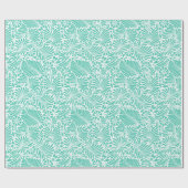 Aqua Tropical Floral Modern Damask Cadeaupapier (Vlak)