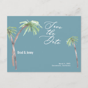 Aqua Tropical Wedding Enregistrer la date Carte po