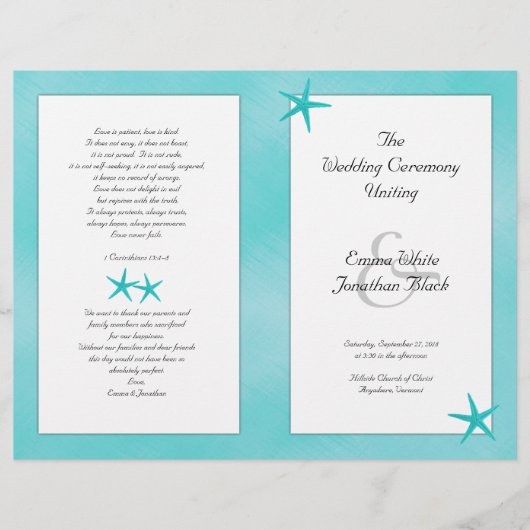 Aqua Tropisch-katholieke weddenschappen (Voorkant)