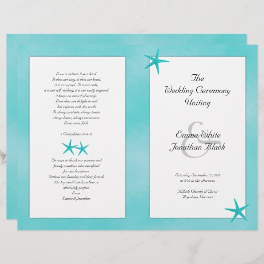 Aqua Tropisch-katholieke weddenschappen (Voorkant / Achterkant)