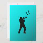 Aqua Trumpet Party Kaart (Achterkant)