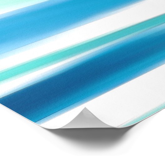 Aqua Turquoise Abstracte Stripes Poster (Hoek)