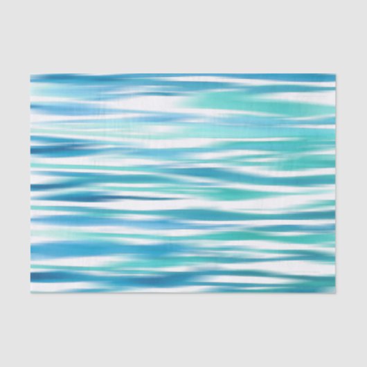 Aqua Turquoise Abstracte Stripes Tissuepapier (Voorkant)