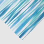 Aqua Turquoise Abstracte Stripes Tissuepapier (Detail)