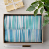 Aqua Turquoise Abstracte Stripes Tissuepapier (Geschenk)