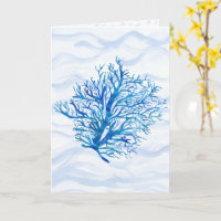 Aqua-turquoise blauwe koraal silhouet aquarel