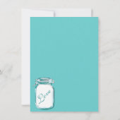 Aqua Turquoise bleu Mason Jar Rustique Faire-part  (Dos)