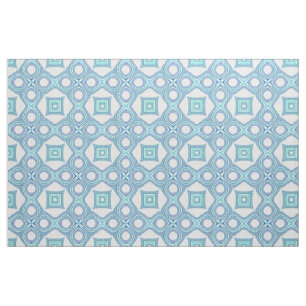 Aqua Turquoise Blue Bali Batik Pattern Stof
