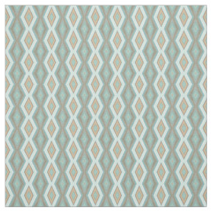 Aqua Turquoise Blue Green Brown Tribal Squares Stof