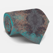 Aqua Turquoise Blue N Grey Abstract Stropdas (Opgerold)