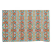 Aqua Turquoise Blue Oranje Brown Tribal Pattern Kussensloop (Voorkant-Rechts)
