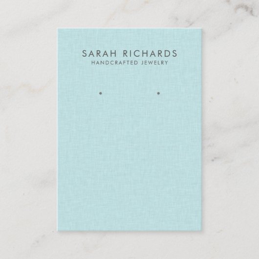 Aqua Turquoise Blue Sieraden Oorbel Display Visitekaartje (Voorkant)