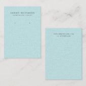 Aqua Turquoise Blue Sieraden Oorbel Display Visitekaartje (Voorkant / Achterkant)